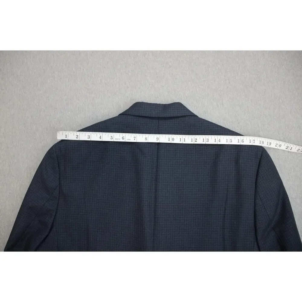 Lauren Ralph Lauren Blazer Mens Size 40R Navy Blue Check 2 Button‎ Notch Lapel